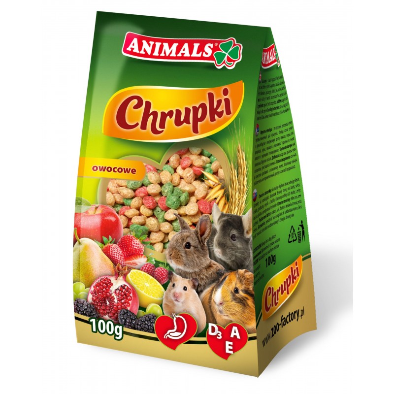 Animals Chrupki Owocowe dla gryzoni 100g
