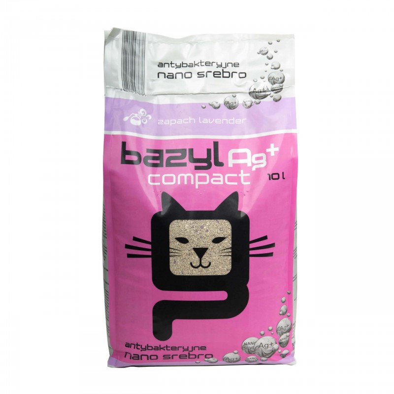BAZYL AG+ Compact Lavender żwirek zbrylający z nano srebrem 10L