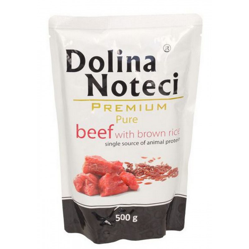Dolina Noteci Premium ADULT PURE saszetka z WOŁOWINĄ I RYŻEM 500g