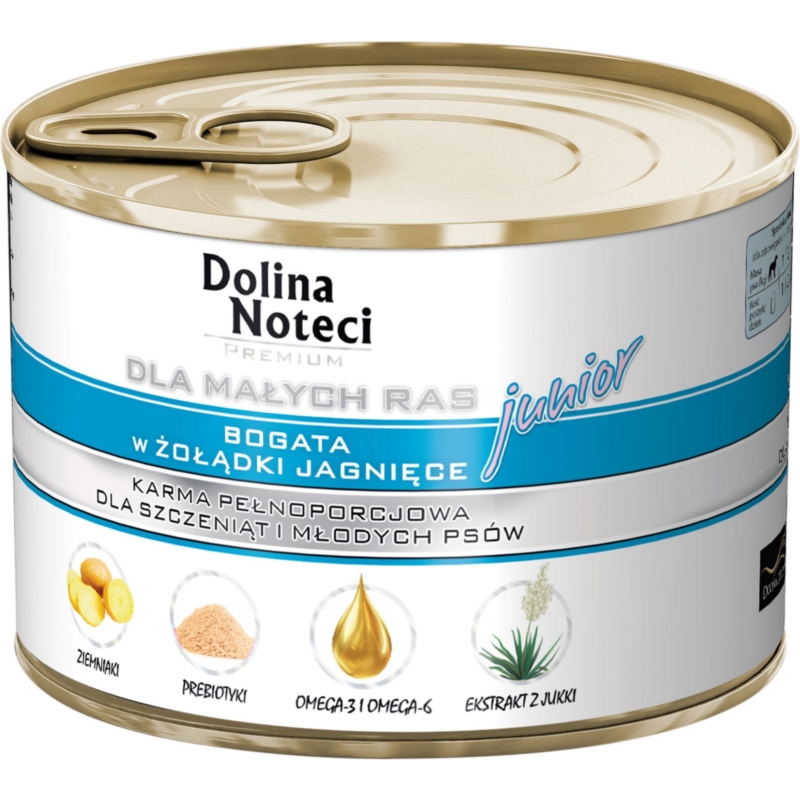 Dolina Noteci Premium MAŁE RASY JUNIOR ŻOŁĄDKI JAGNIĘCE 185g