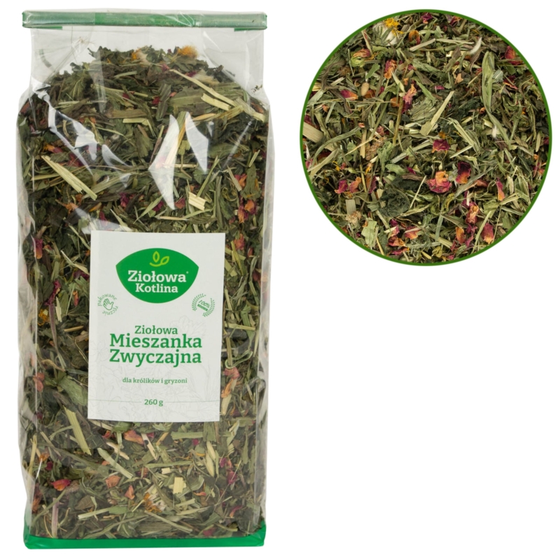 ZIOŁOWA KOTLINA Mieszanka Zwyczajna dla Królików i Gryzoni 260g